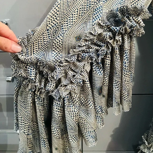 SILK RUCHED WAIST MINI ALEXIS DRESS